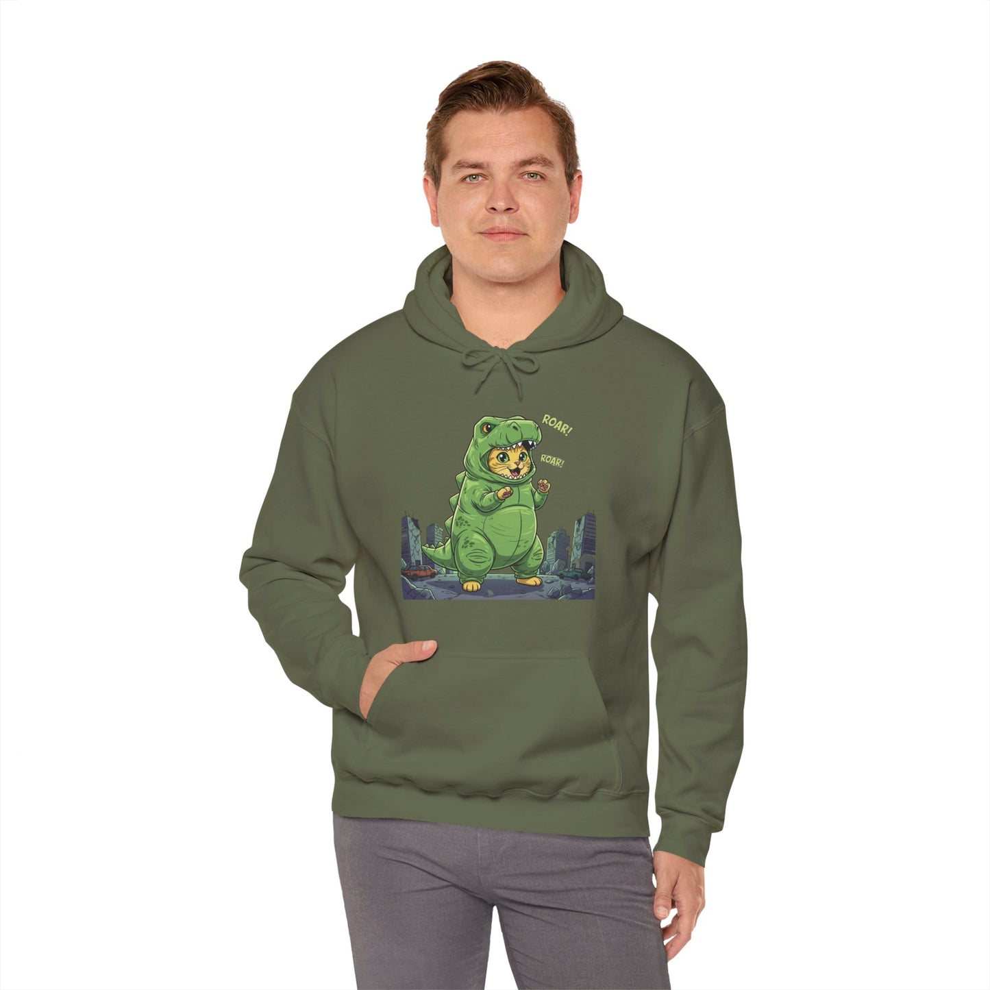 Cat cosplay Godzilla Funny Design Unisex Hoodie style 2