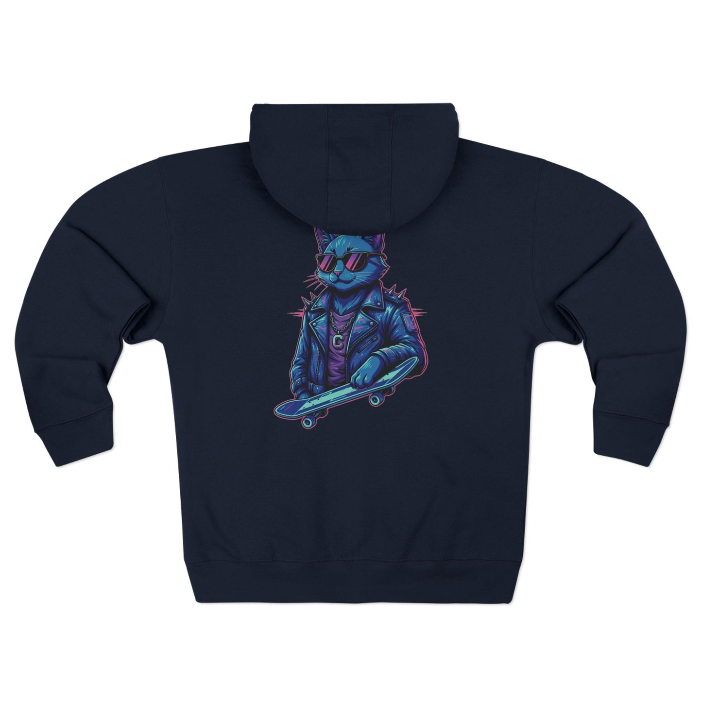 Cool Cat Streetwear Graphic Unisex Zip Hoodie