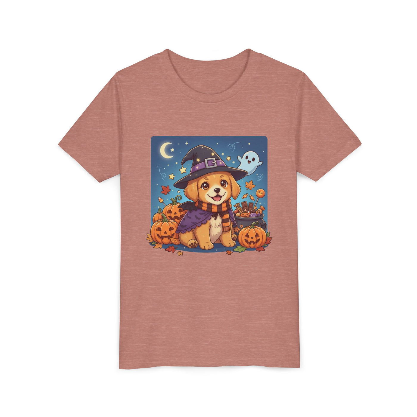 Halloween cute puppy anime style 6 Youth Tee, Short Sleeve T-Shirt, Kids Halloween Apparel, Cute Dog Tee, Fall Outfit for Children