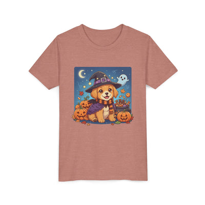 Halloween cute puppy anime style 6 Youth Tee, Short Sleeve T-Shirt, Kids Halloween Apparel, Cute Dog Tee, Fall Outfit for Children