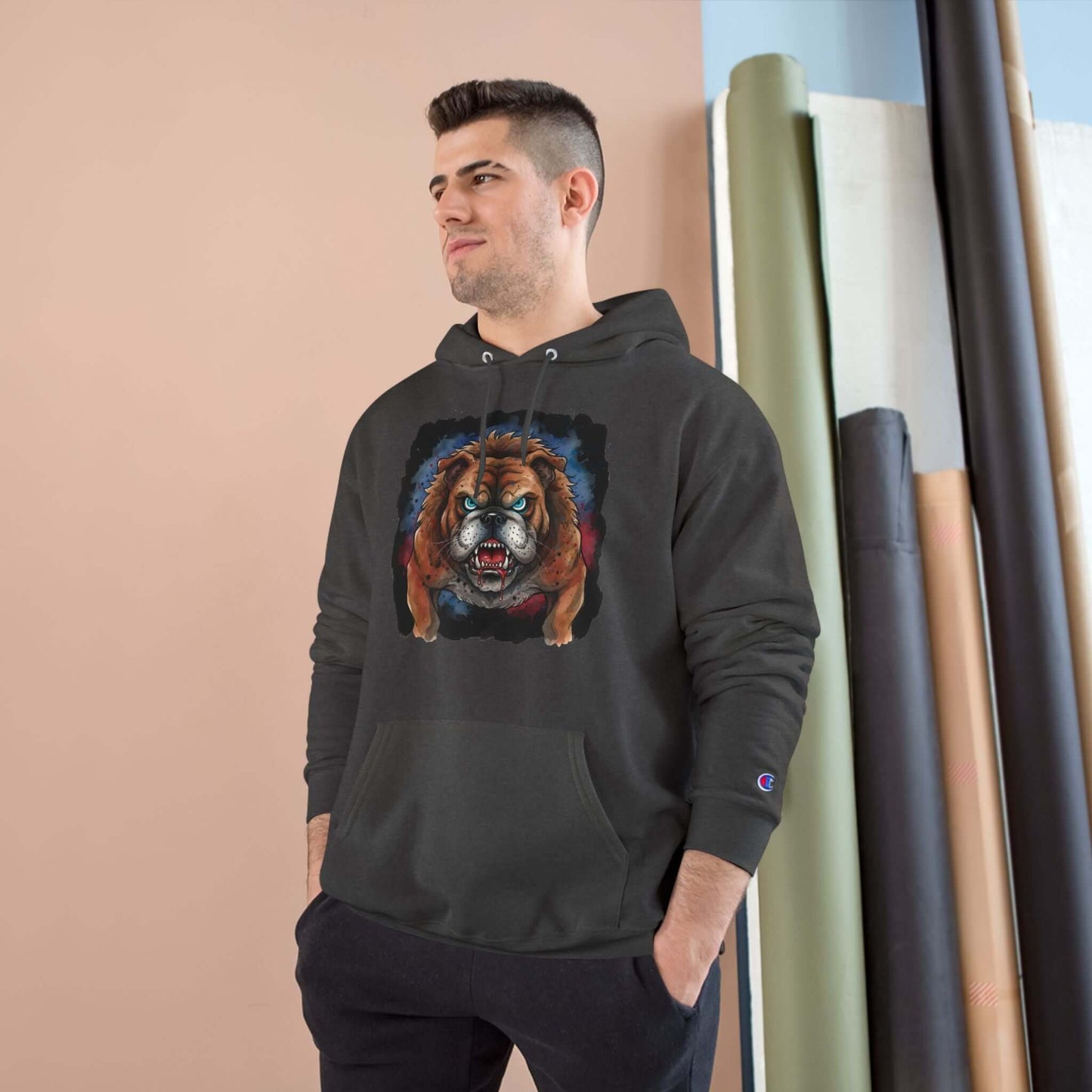 Angry Dog Men and Women Champion Hoodie style 4