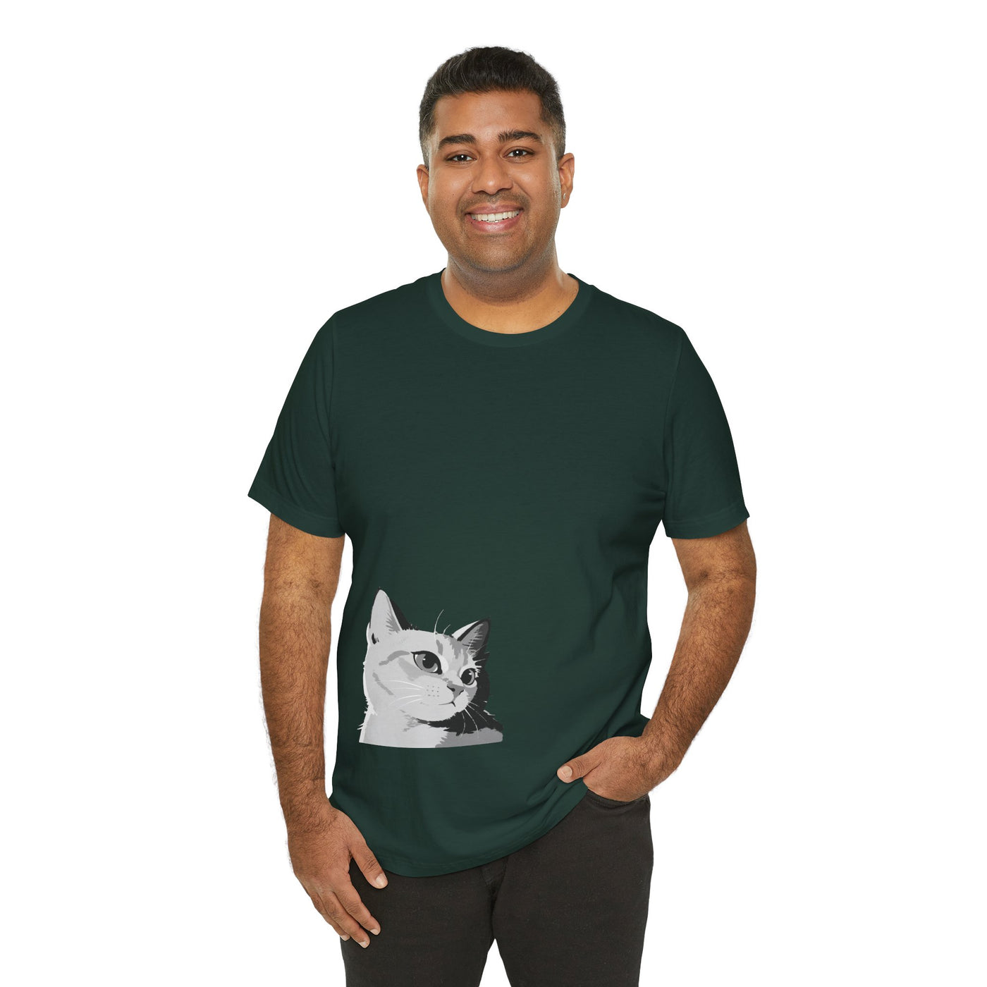 Cat Lover outlined style 2 Unisex Tee, Cat T-Shirt, Gifts for Cat Owners, Cute Cat Apparel, Pet Lover's Shirt, Everyday Casual Wear