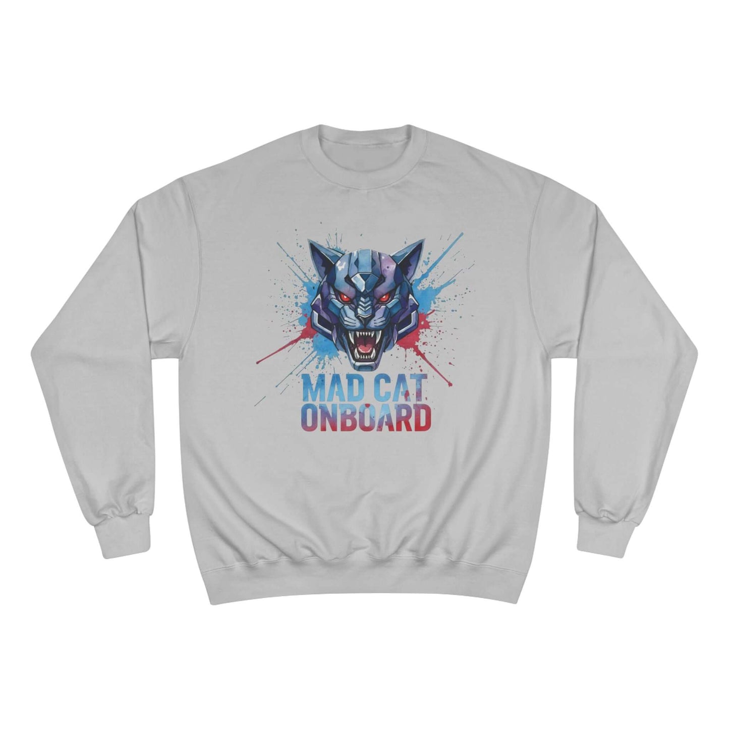 Mad Cat Onboard Graphic Champion Crewneck Sweatshirt style 3