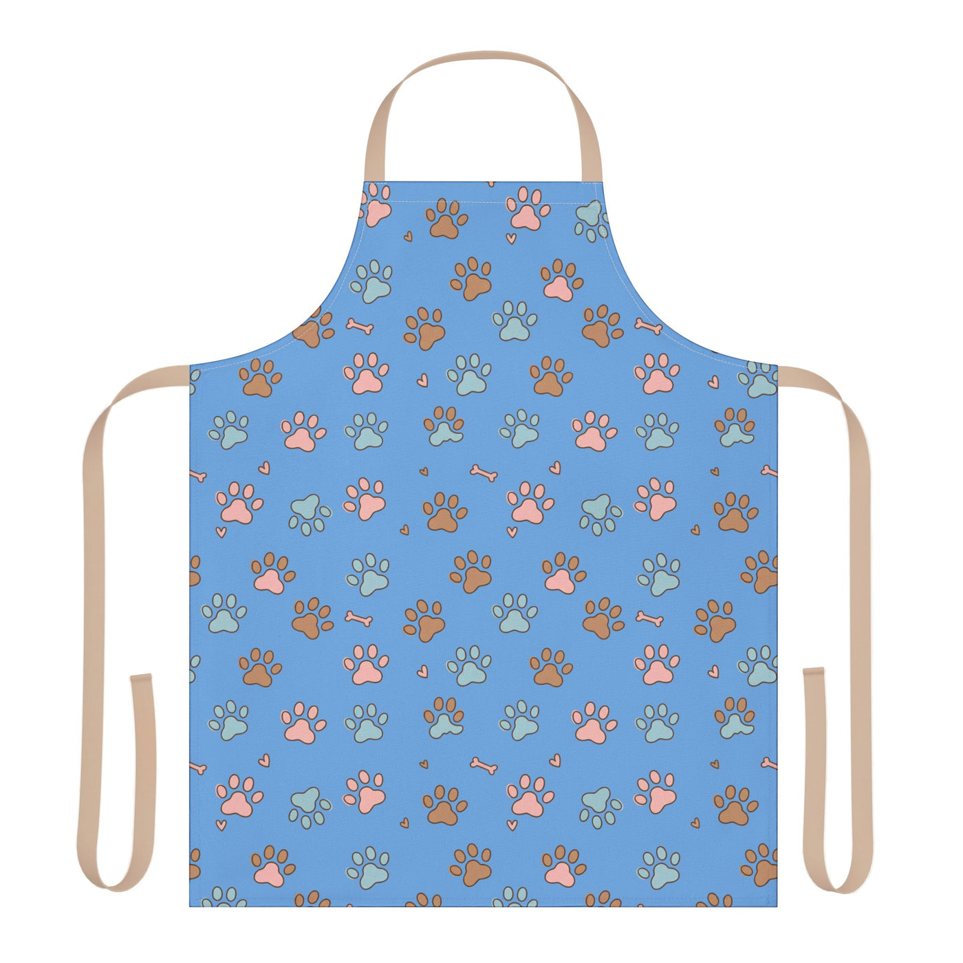Cute Pet Lover's Apron with 5-Color Straps, Dog Paw Print Kitchen Apron, Gift for Animal Lovers, Cooking Accessory, Pet-Themed Gift