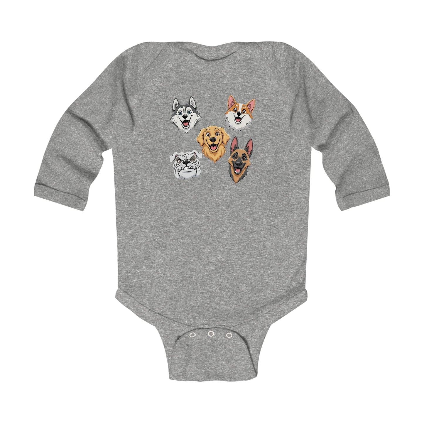 Adorable Dog Faces Infant Bodysuit Newborn Baby Shower Gift