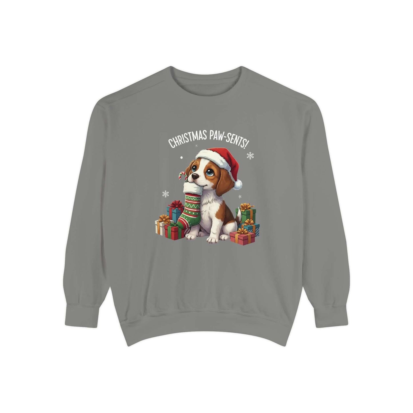 Puppy wait for Christmas presents Unisex Crewneck Sweatshirt style 3