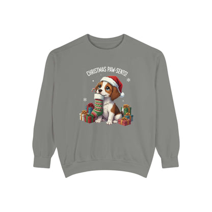 Puppy wait for Christmas presents Unisex Crewneck Sweatshirt style 3