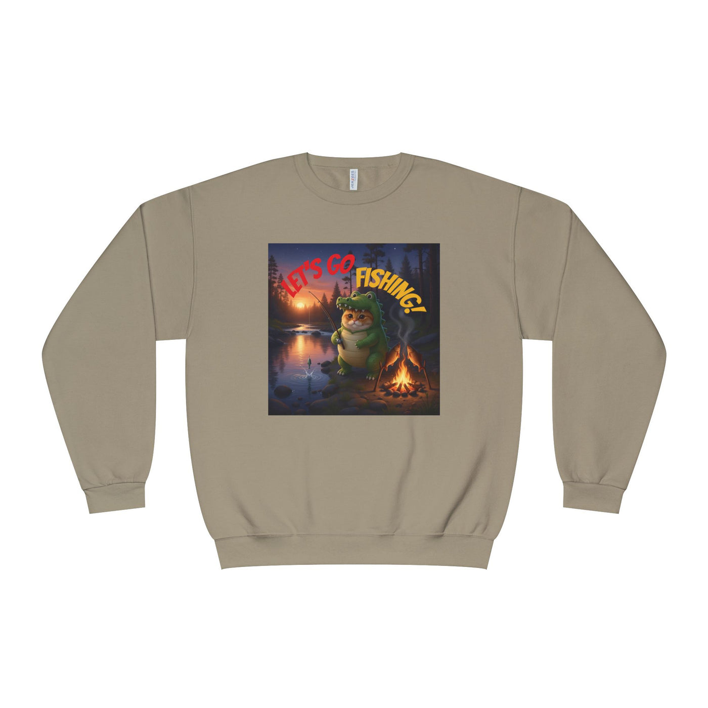 Crocodile Cat Fishing style 2 Unisex NuBlend® Crewneck Sweatshirt
