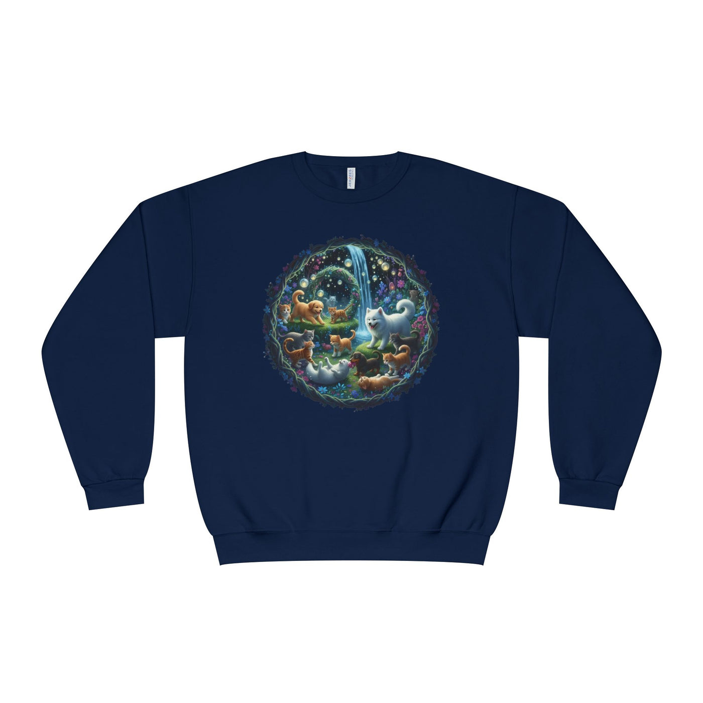 Cats & Dogs Happy Garden Unisex NuBlend® Crewneck Sweatshirt