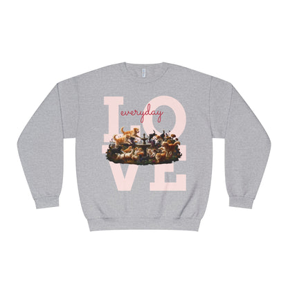 Love Everyday Cats & Dogs Unisex NuBlend Crewneck Sweatshirt