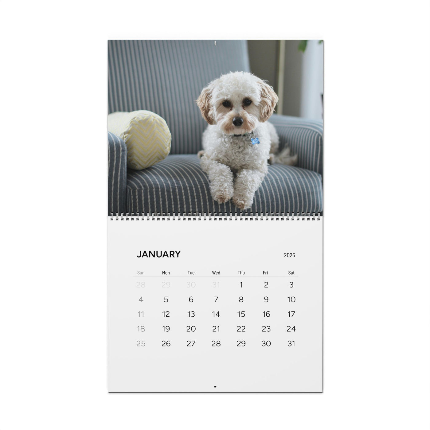 2026 Dog Wall Calendar, Cute Puppy Theme, Animal Lover Gift, Pet Lover Wall Decor, Monthly Planner