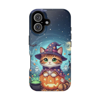 Halloween cute kitten anime style 2 Magnetic Phone Case, Cat Lover Gift, Impact-Resistant iPhone Case, Funny Pet Accessory, Unique Animal Design