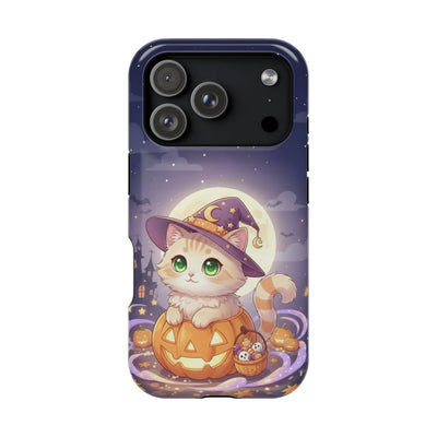 Halloween cute kitten anime style 4 Magnetic Phone Case, Cat Lover Gift, Impact-Resistant iPhone Case, Funny Pet Accessory, Unique Animal Design