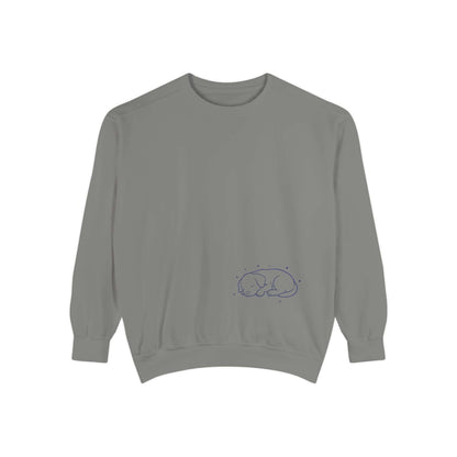 Sleeping dog shadow Cozy Graphic Unisex Crewneck Sweatshirt - Blue