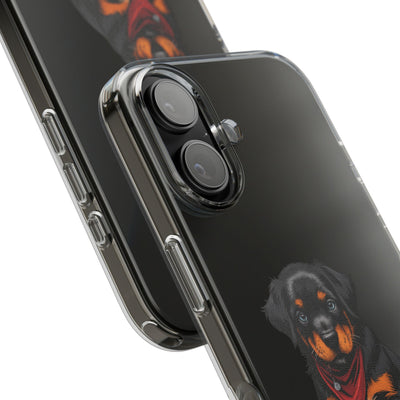 Rottweiler Dog Clear Phone Case, Impact-Resistant Phone Case, Dog Lover Gift, Pet Artwork, Cute Dog Accessory