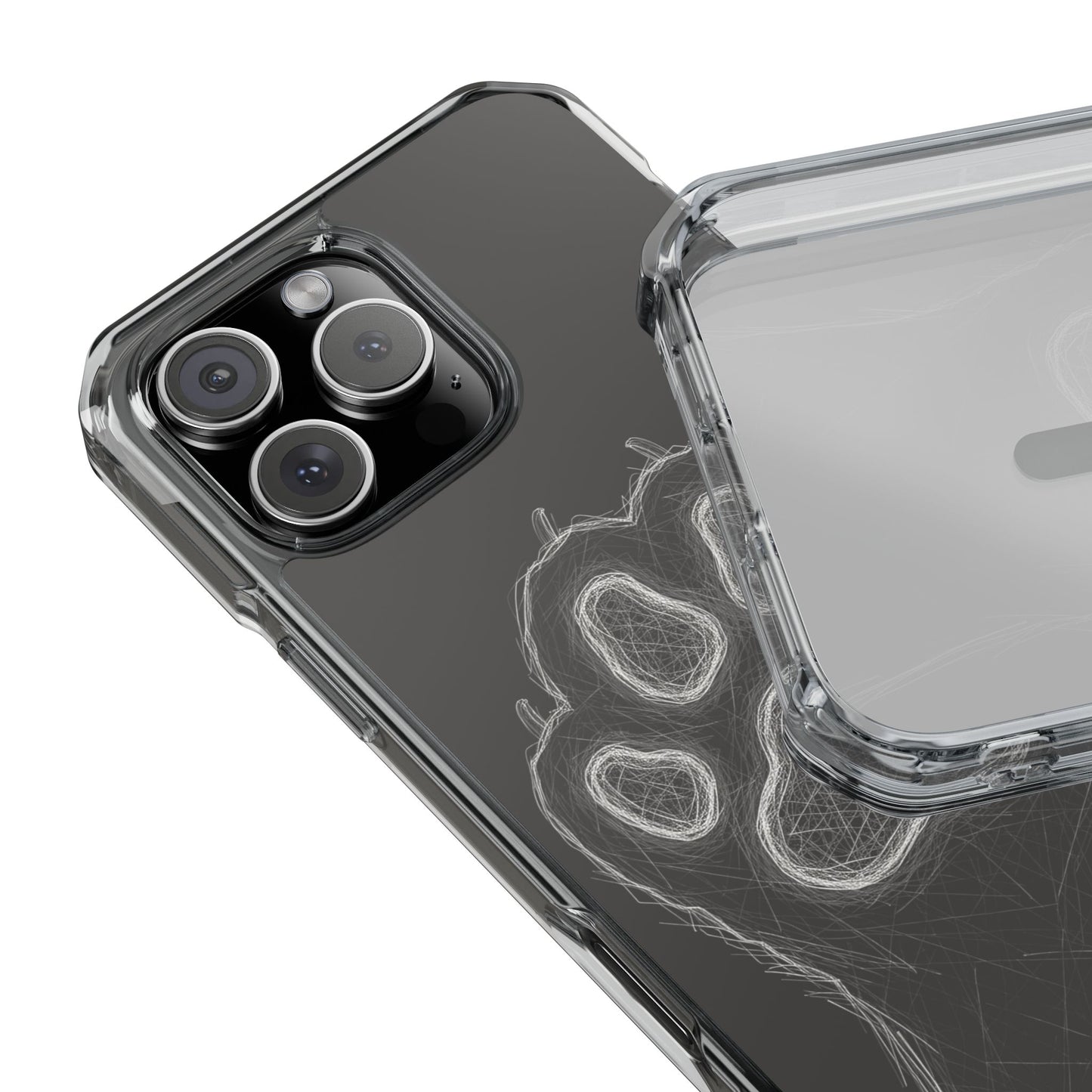 Grey Cat Paw Print Magnetic iPhone Case