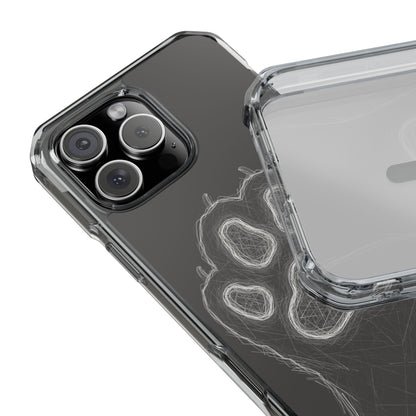Grey Cat Paw Print Magnetic iPhone Case