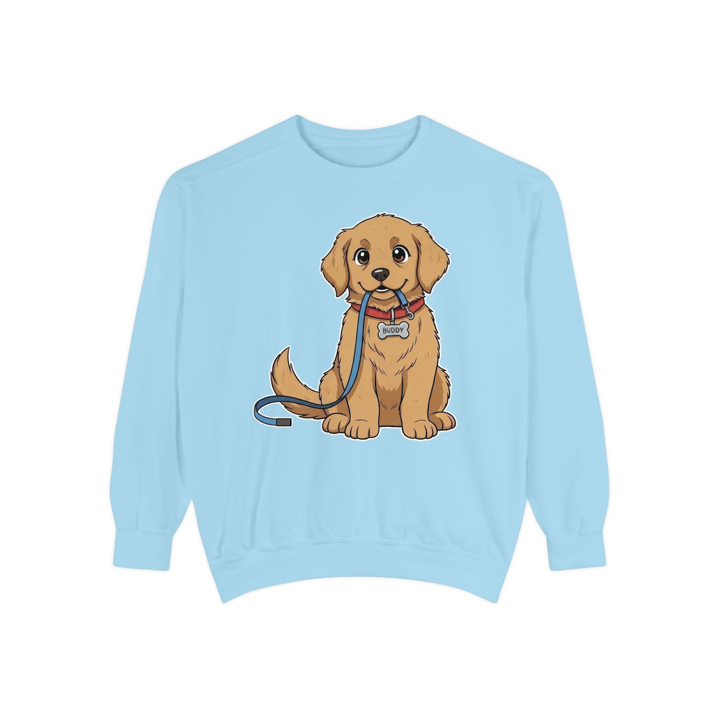 Cute Dog Walk Time style 2 Cozy Graphic Unisex Crewneck Sweatshirt