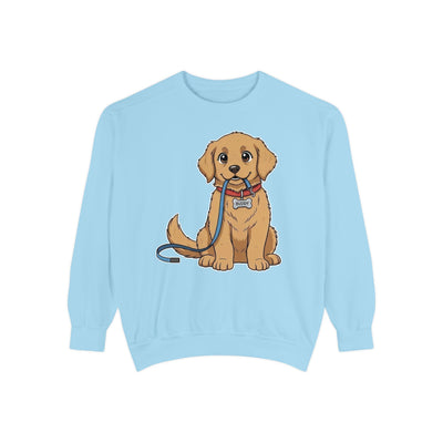 Cute Dog Walk Time style 2 Cozy Graphic Unisex Crewneck Sweatshirt