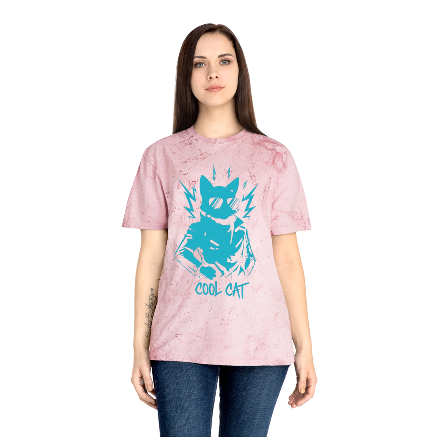 Blue Cool Cat Unisex T-Shirt - Vibrant Graphic Tee, Gift for Cat Lovers, Casual Wear, Streetwear, Unique Style
