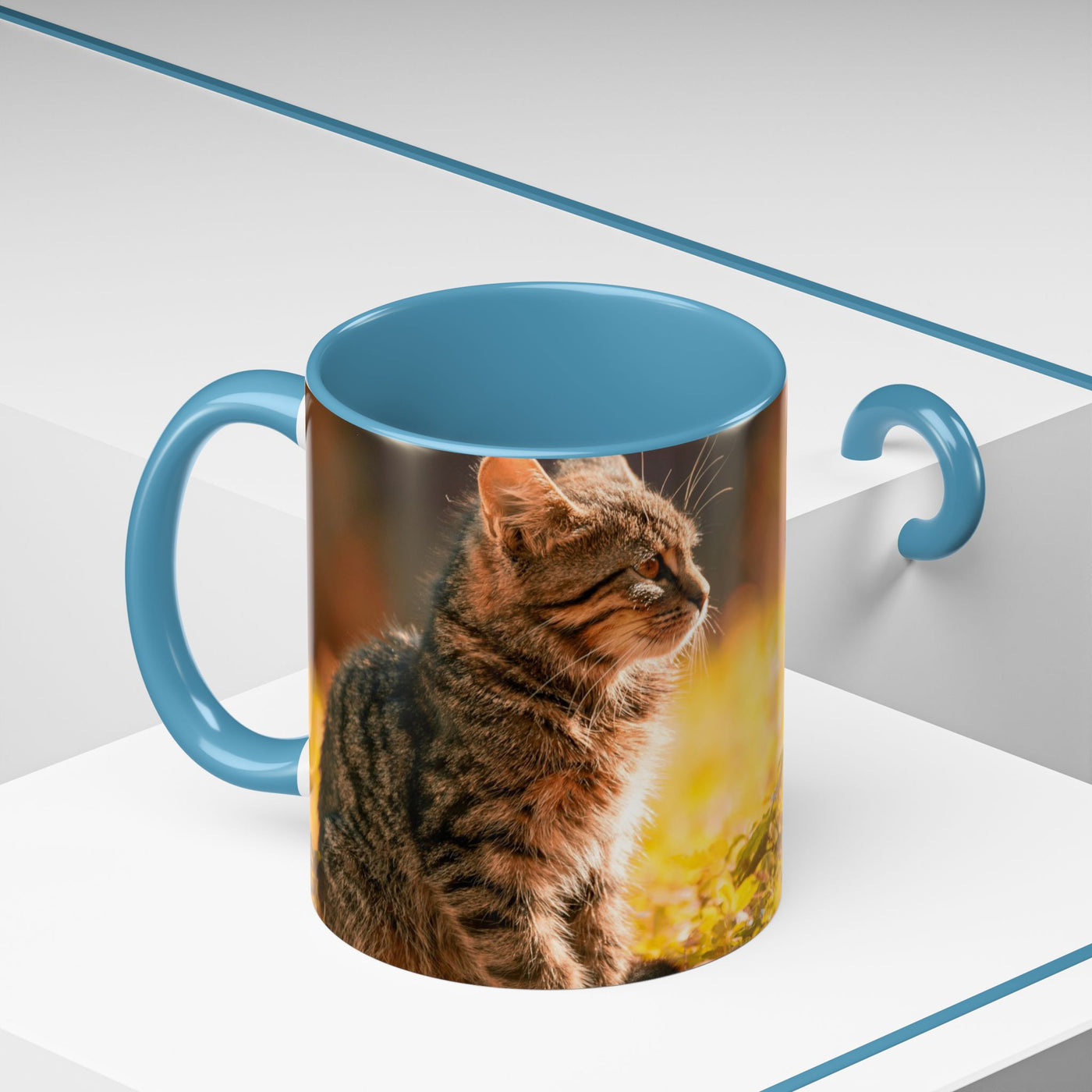 Golden Autumn Cat Coffee Mug - Cute Cat Mug, Nature Lover Gift, Cozy Kitchen Decor, Fall Drinkware, Cat Lover Gift