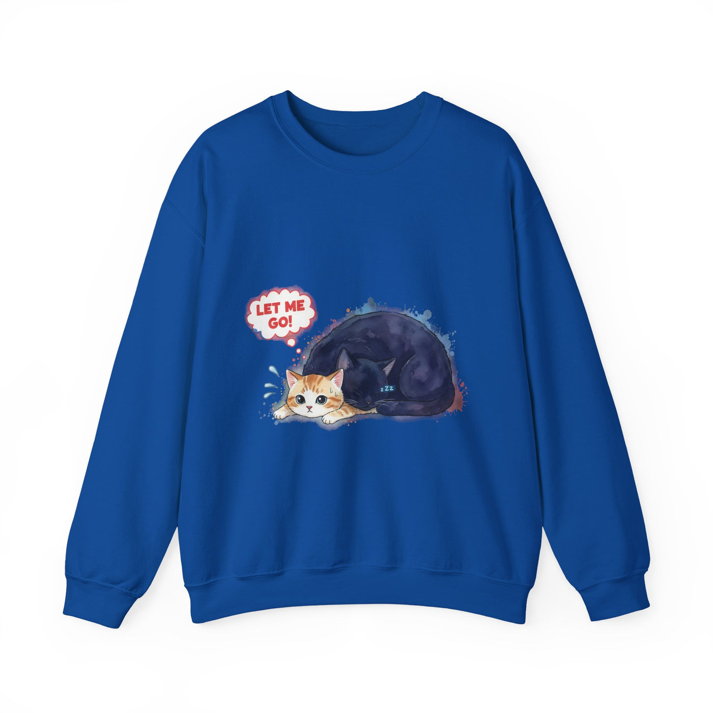 Watercolor painting style 1 Men & Women Cute Cat Pile Crewneck Sweatshirt