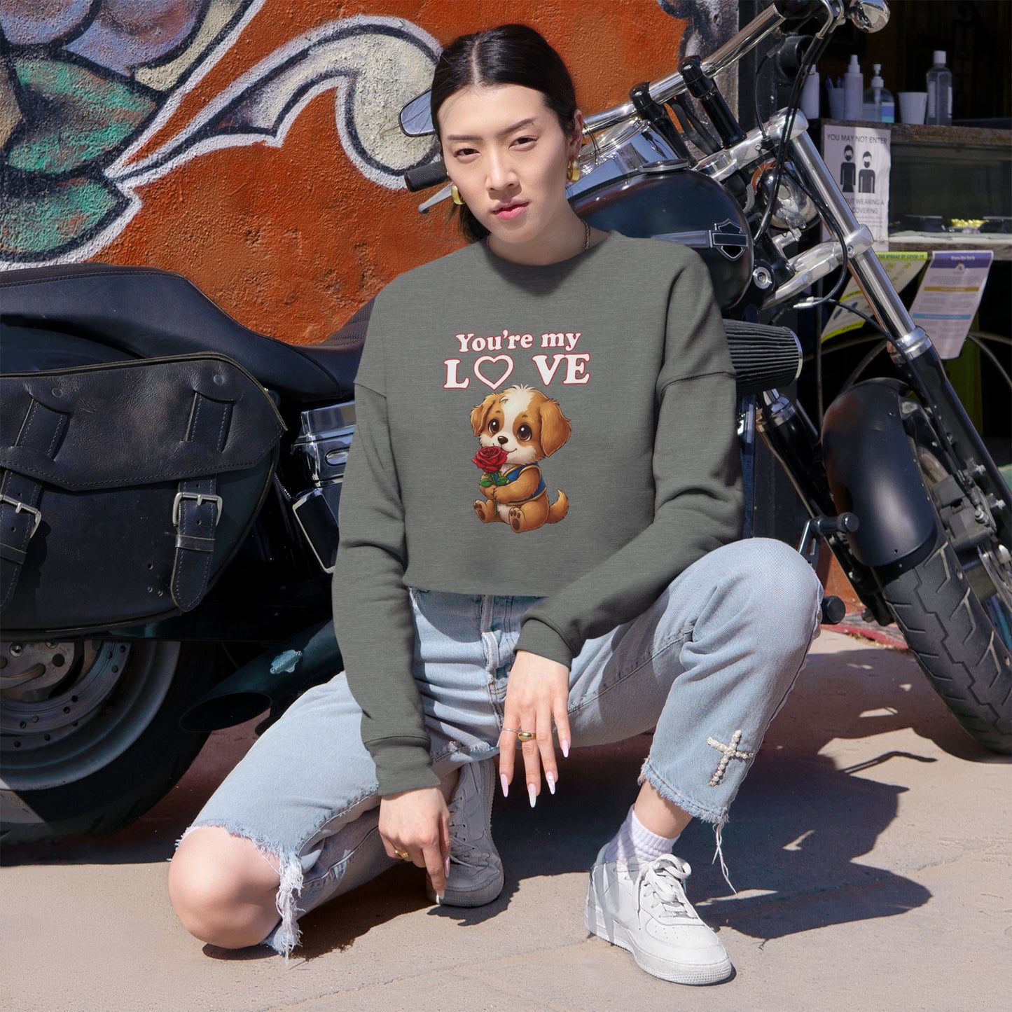 Cropped Dog Lover Women Sweatshirt - You're My Love style 1