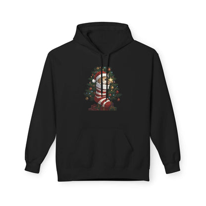 Kitten hiding in Christmas stocking Unisex Fleece Hoodie style 3