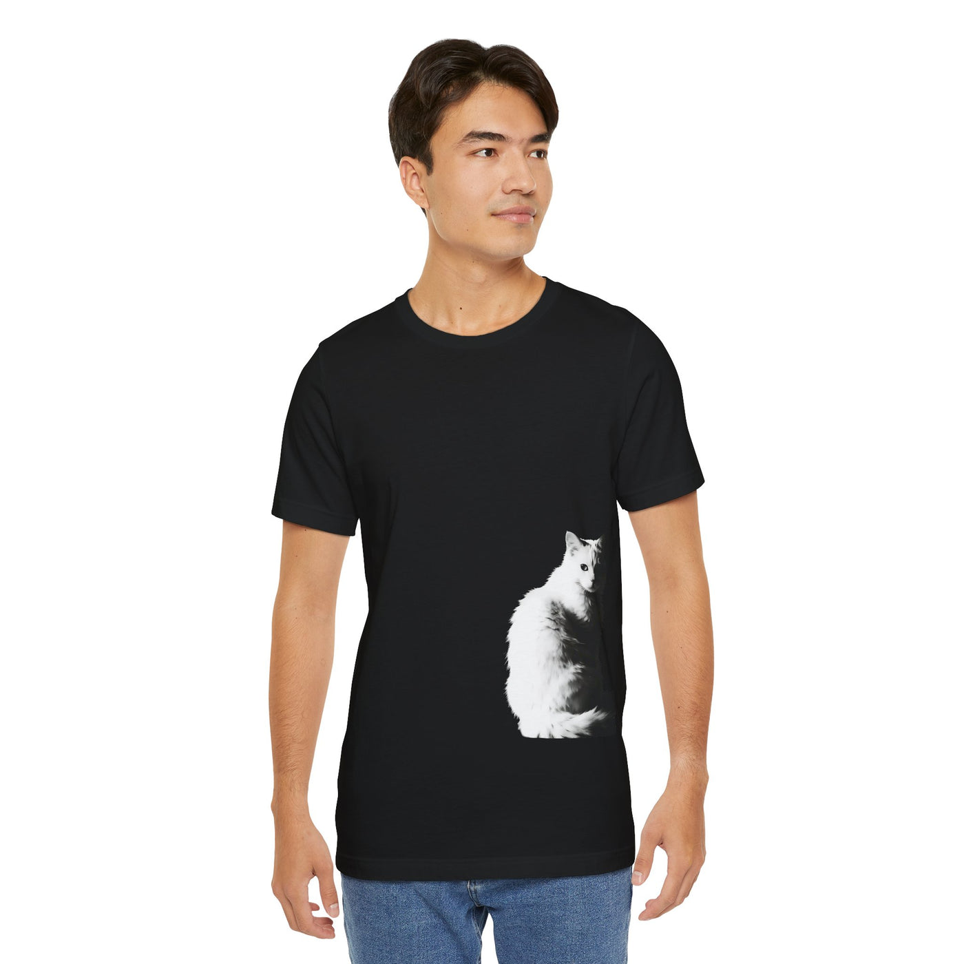 Cat Lover outlined style 1 Unisex Tee, Cat T-Shirt, Gifts for Cat Owners, Cute Cat Apparel, Pet Lover's Shirt, Everyday Casual Wear