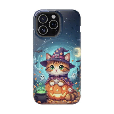 Halloween cute kitten anime style 2 Magnetic Phone Case, Cat Lover Gift, Impact-Resistant iPhone Case, Funny Pet Accessory, Unique Animal Design
