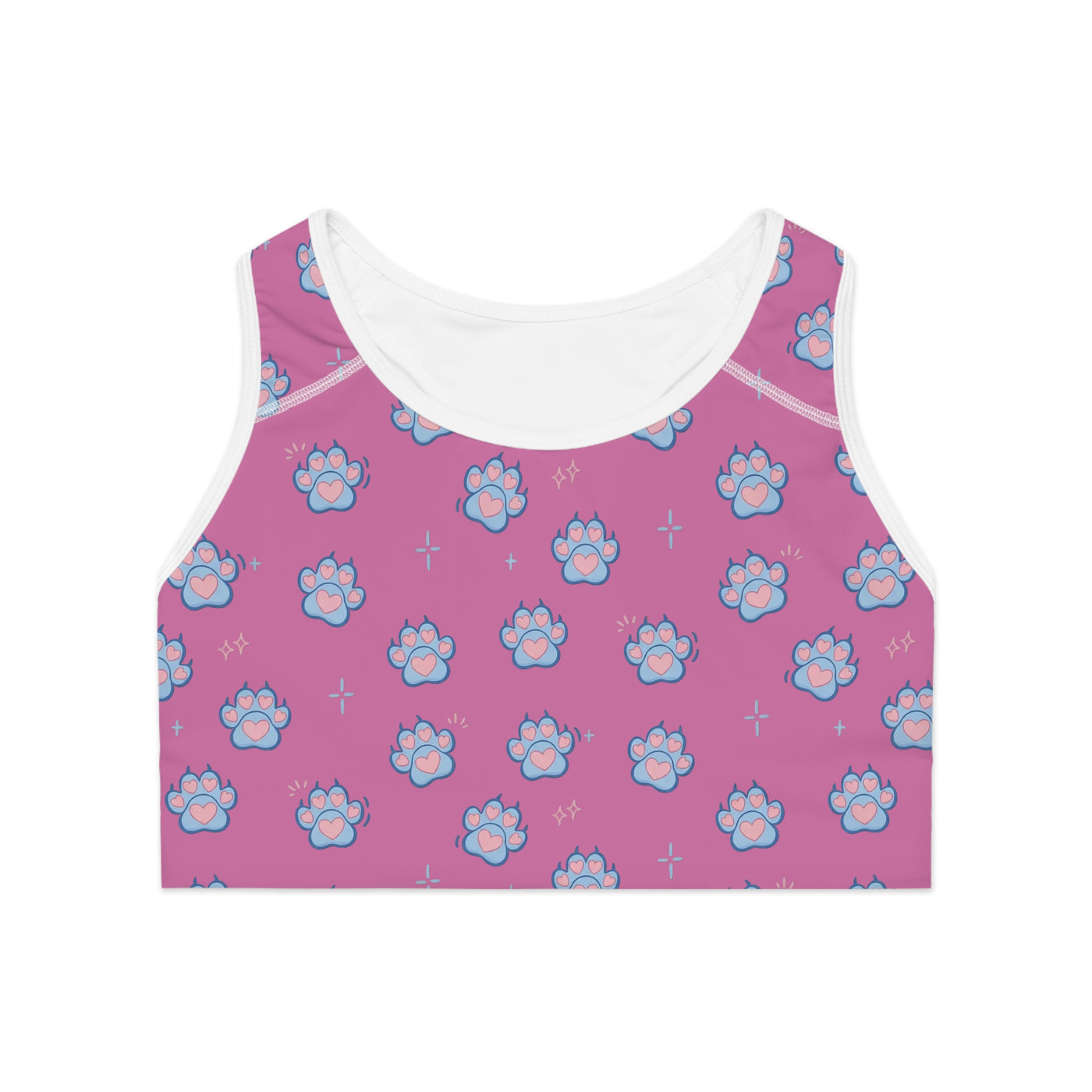 Dog Paw Print style 3 Sports Bra, Activewear for Dog Lovers, Workout Top, Fitness Apparel, Pet Lover Gift