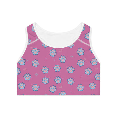 Dog Paw Print style 3 Sports Bra, Activewear for Dog Lovers, Workout Top, Fitness Apparel, Pet Lover Gift