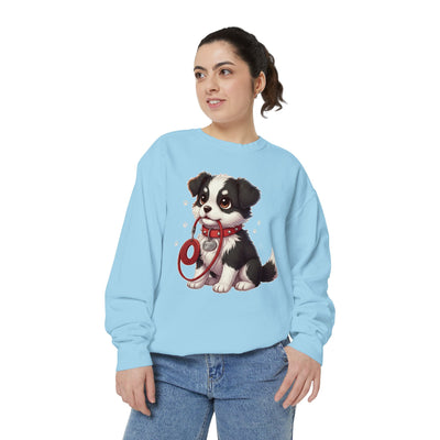 Cute Dog Walk Time style 1 Cozy Graphic Unisex Crewneck Sweatshirt