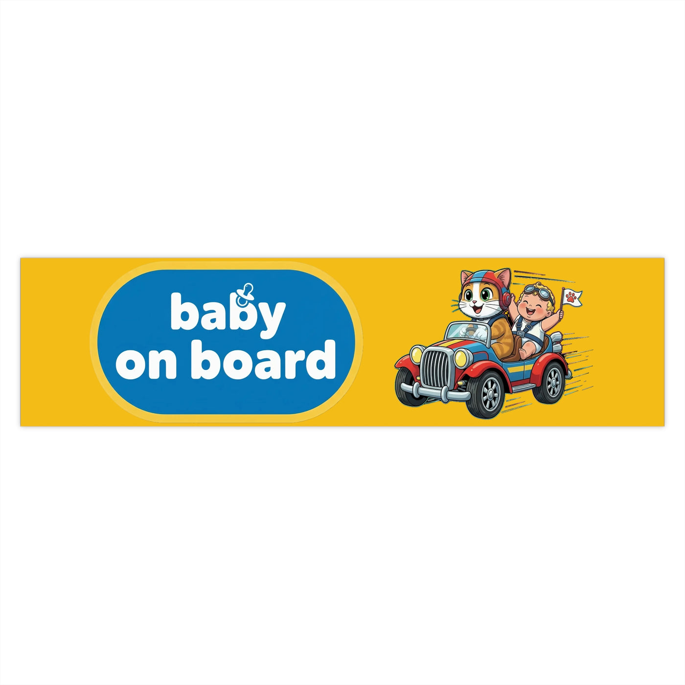 Baby on Board - Cat Driving Baby | Bumper Stickers