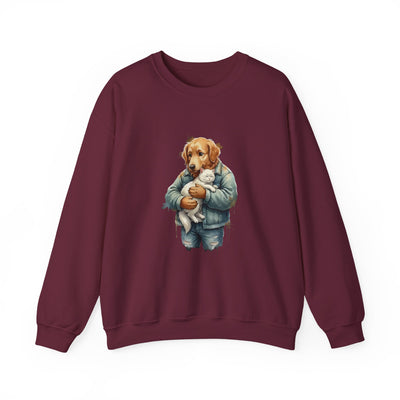 Watercolor painting style 12 Men & Women Cute Cat Pile Crewneck Sweatshirt