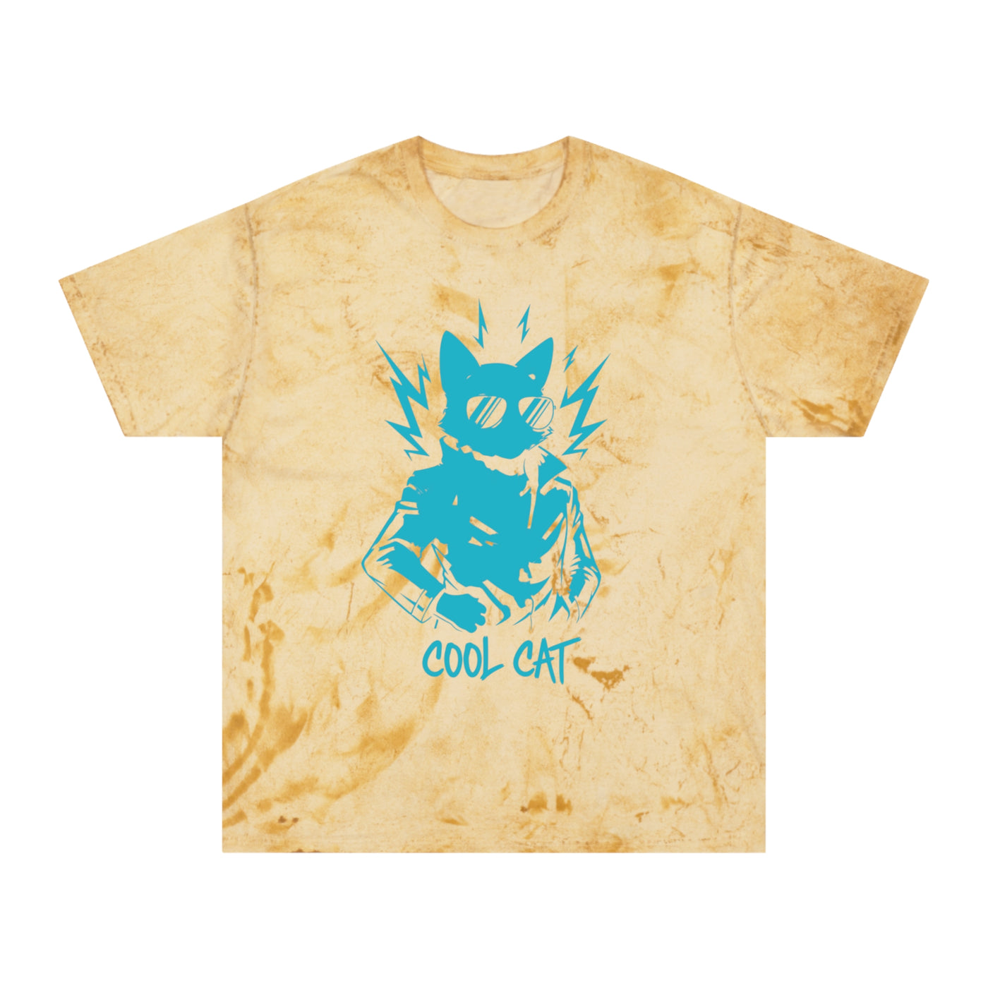 Blue Cool Cat Unisex T-Shirt - Vibrant Graphic Tee, Gift for Cat Lovers, Casual Wear, Streetwear, Unique Style