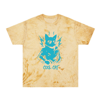 Blue Cool Cat Unisex T-Shirt - Vibrant Graphic Tee, Gift for Cat Lovers, Casual Wear, Streetwear, Unique Style