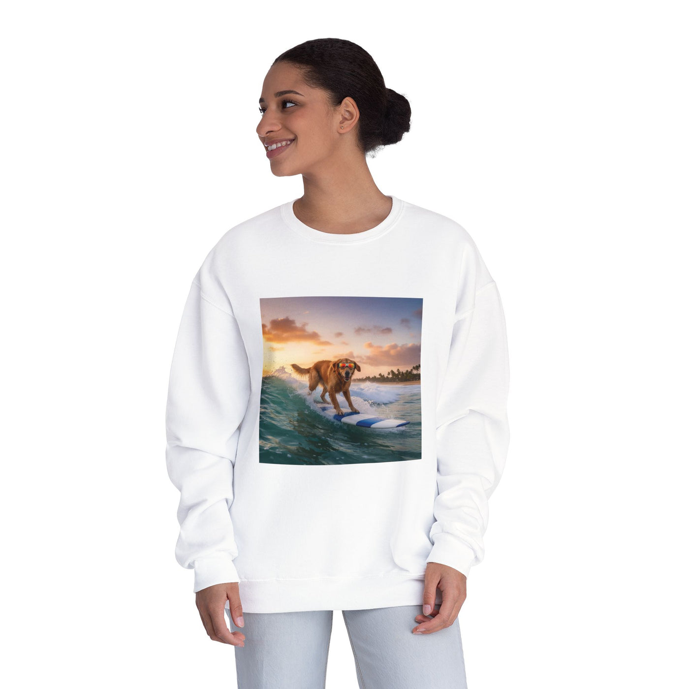 Surfing Dog style 1 Unisex NuBlend® Crewneck Sweatshirt