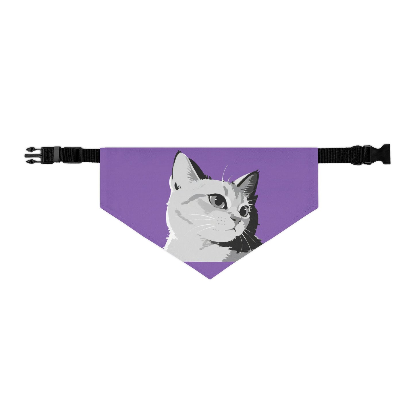 Cat head Bandana Collar Cats and Dogs Accessory Purple