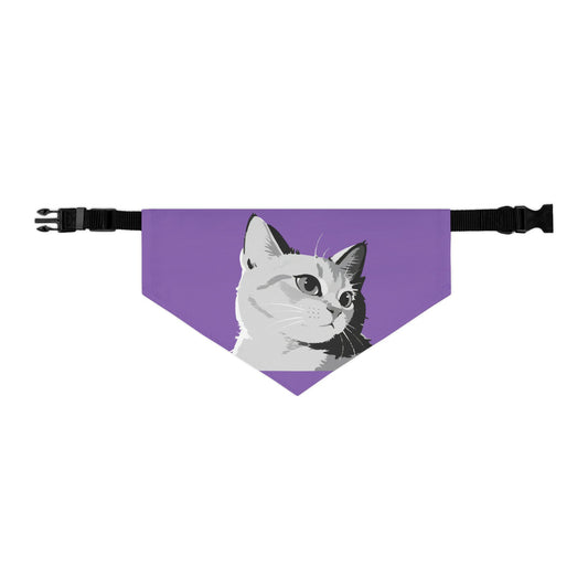 Cat head Bandana Collar Cats and Dogs Accessory Purple