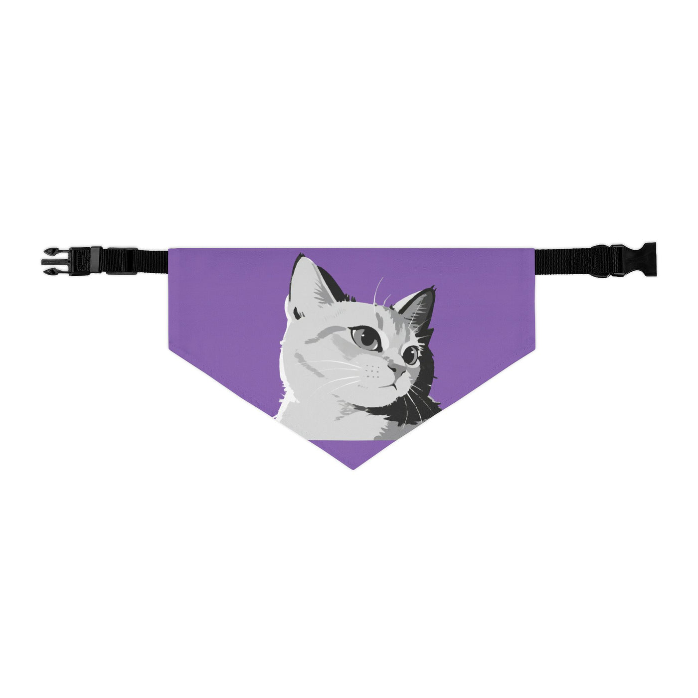 Purple Cat head Bandana Collar for Cats and Dogs, Cute Pet Accessory, Cat Fashion, Cat Gift, Playful Pet Gear