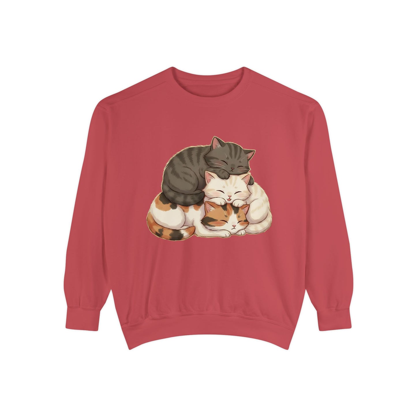 3 Cute Sleeping Cats Cozy Graphic Unisex Crewneck Sweatshirt style 3