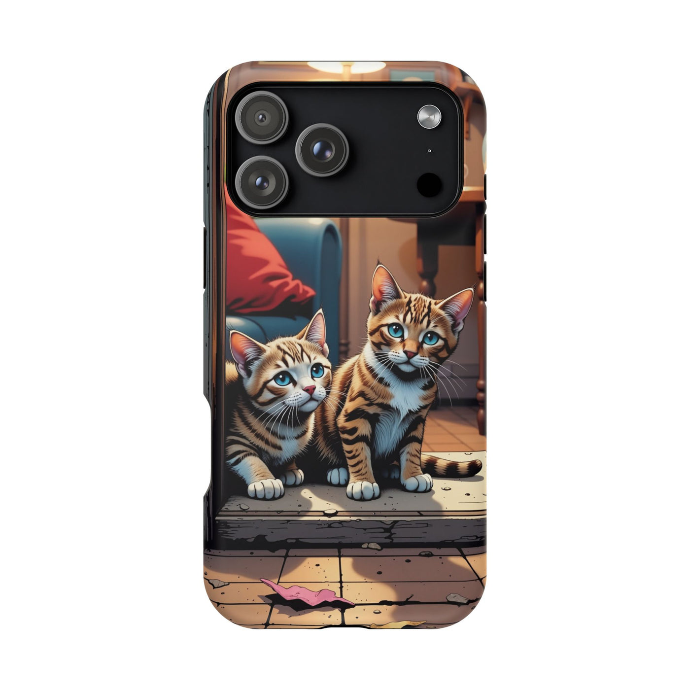 Cute Cats Magnetic Phone Case comic style 1, Cat Lover Gift, Impact-Resistant iPhone Case, Funny Pet Accessory, Unique Animal Design