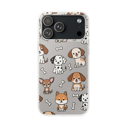 Funny Cute Dog Pattern iPhone 15 16 17 series Flexi Case