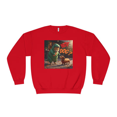 Tyrannosaurus Cat & Hot Dog Unisex NuBlend® Crewneck Sweatshirt