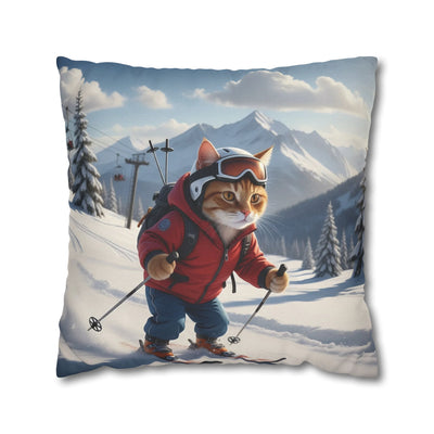 Skiing Cat Pillowcase - Fun & Cozy Decorative Pillowcase