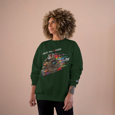 Angry Dog Onboard Graphic style 1 Champion Crewneck Sweatshirt for Gamers & Sci‑Fi Fans