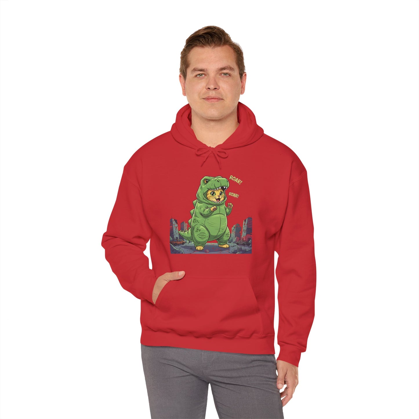 Cat cosplay Godzilla Funny Design Unisex Hoodie style 2