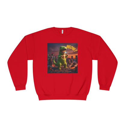 Tyrannosaurus Cat in city Unisex NuBlend Sweatshirt style 2