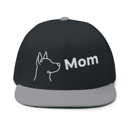 Stylish Embroidered Dog Mom Flat Bill Cap style 2